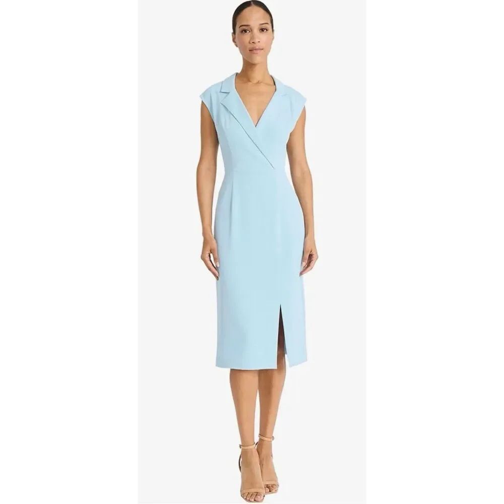 Maggy London Women's Women's Tailored Wrap Midi Dress Size 12 NWT